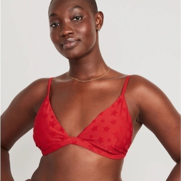Old Navy Americana Star-Print Triangle Bikini Swim Top for Women New with tags - Picture 2 of 5